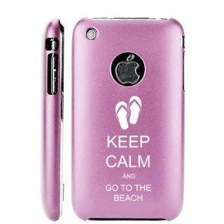 Apple iPhone 3G 3GS Light Pink E607 Aluminum Metal Back Case Keep Calm and Go to the Beach Sandals Cell Phones & Accessories