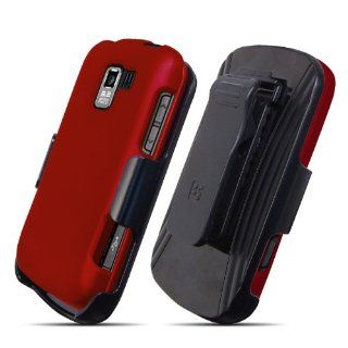 3 in 1 Combo Case & Holster for LG Enlighten VS700 & Optimus Slider, Red Cell Phones & Accessories