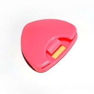 Surfing Pink Plastic Big Triangle Guitar Pick Holder Case Solid Box Musical Instruments