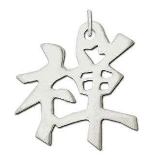 Sterling Silver "Zen" Kanji Chinese Symbol Charm Clasp Style Charms Jewelry
