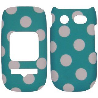 Turquoise DOT Hard Cover Case Rubberized Pantech Breeze III 3 P2030 At&t Phon Cell Phones & Accessories