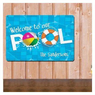 Personalized Swimming Pool Metal Wall Sign   Wall Sculptures