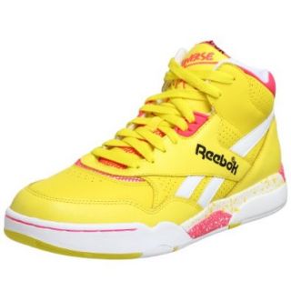 Reebok Men's Reverse Jam Mid Sneaker,White/Yellow/Pink,8 M Shoes