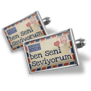 Neonblond Cufflinks "I Love You" Turkish Love Letter from Turkey   cuff links for man NEONBLOND Jewelry & Accessories Jewelry