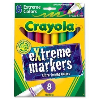 Wholesale CASE of 25   Crayola Ultra Bright eXtreme Markers Extreme Markers, Non Toxic, 8/ST, Neon/Assorted  Overhead Markers 
