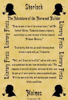 A4 Size Parchment Poster Literary First Lines Sherlock Holmes The Adventure of the Norwood Builder   Prints