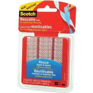 3m R103 1/2in Clear Square Scotch Restickable Tabs