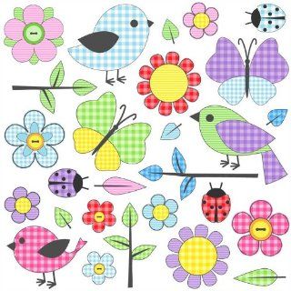 Birds & Butterflies Repositionable Childrens Wall Stickers Kids Bedroom Nursery   Nursery Wall Decor