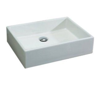 St. Thomas Creations 1350.200.01 Box Style 50 cm Above Counter Lavatory Sink, White Finish (drain stopper not included). Drain stopper not included.   Vessel Sinks  