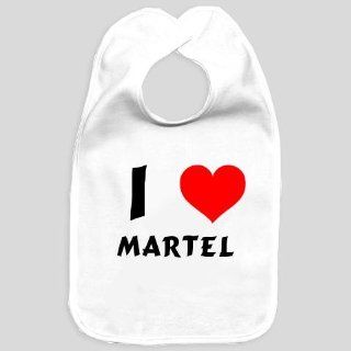 Baby bib with I Love Martel (first name/surname/nickname)  Baby