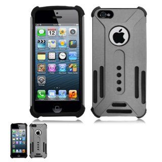IPhone 5 Grey and Black Delta Hybrid Case + Free Long Neck Strap Band Lanyard Cell Phones & Accessories