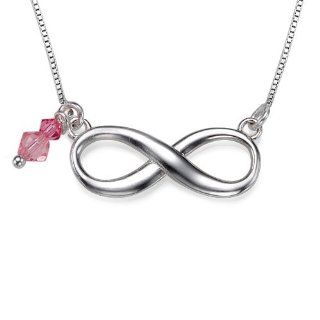 Infiniti Necklace with Pink Swarovski Crystal Jewelry