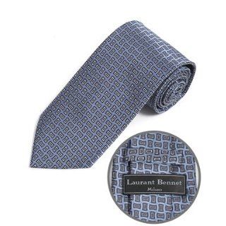 Crossing Zig Zag Lined on Blue Pattern Woven Tie at  Mens Clothing store