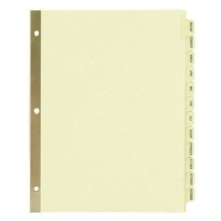 Avery Consumer Products Laminated Tab Divider, 3 Hp, Monthly, 12 Tab,11"X8 1/ 