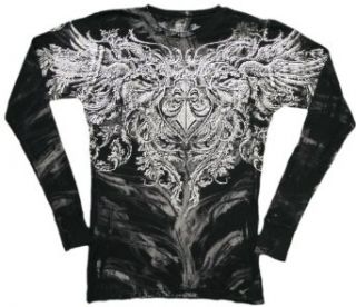 Flourish Mens Thermal in Black/Grey by Affliction, Size X Large Clothing