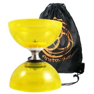 Juggle Dream Cyclone Quartz Triple Bearing Diabolo (Yellow) and Firetoys Carry Bag   NO STICKS Toys & Games