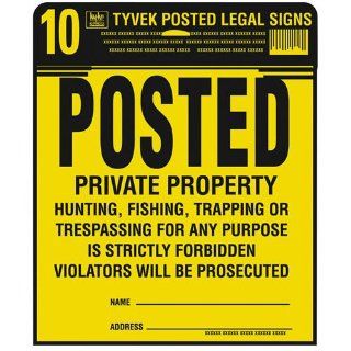 Hy ko Pp 1 Posted Legal Sign Kit 12"x12"   Yellow Color