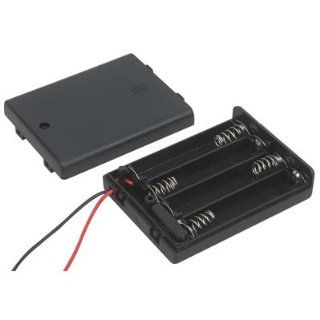 BATTERY HOLDER, 4 AAA, WIRES, WITH COVER & SWITCH Electronic Components