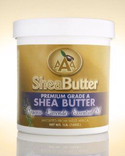 100% Unrefined Certified Grade A Shea Butter with a Hint of Organic Lavender Essential Oil 16 oz. By AAA Shea Butter  Health And Personal Care  Beauty