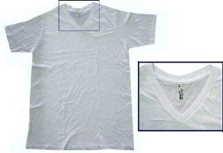 (48 PPC) Bulk White T Shirts 100% Cotton, "AAA" Men's "V" Neck T shirt. Assorted Sizes. Wholesale White Tees. 