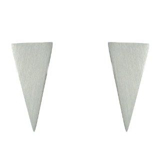 Mimi & Marge Matte Sterling Silver Triangle Studs Mimi & Marge Jewelry