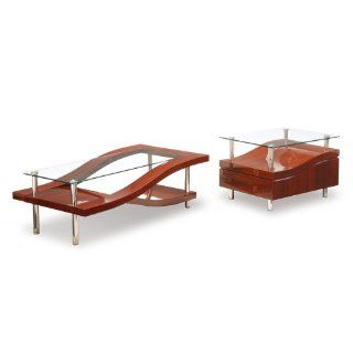 Global Furniture USA T759 Mahogany Occasional Coffee Table with Metal Legs   Round Dining Table Set
