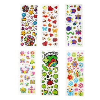 (Price/48 Sheets)Aspire Assorted Puffy Sticker, Bugs & Flowers Variety Series Dimensional Sticker, Party Favor