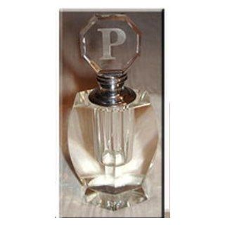 Fifth Avenue Hand Made Crystal Monogrammed Perfume Bottle Personalized Letter P  Personal Fragrances  Beauty