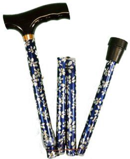 Able2 Blue Petal Height Adjustable Folding Walking Stick (Standard Handle) 33 37 Toys & Games