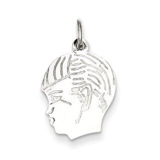 925 Sterling Silver Engraveable Boy Disc Charm 17mmx14mm Jewelry