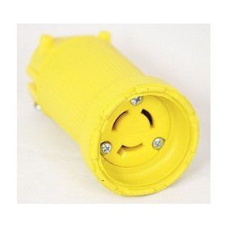 KH Industries CL615DF Rubber/Polycarbonate Rewireable Flip Seal Locking Blade Connector, 2 Pole/3 Wire, 15 amps, 250V AC, Yellow