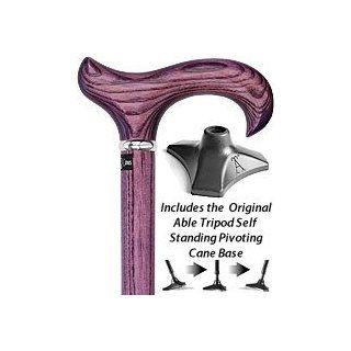 Vivid Purple Derby Walking Cane With Ash Wood Shaft w/ Able Tri Pod Base Walking Cane Health & Personal Care