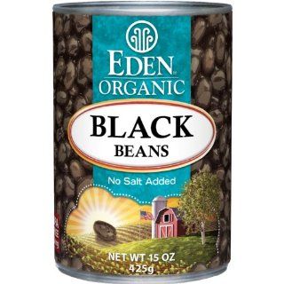 Eden Organic Black Beans, No Salt Added, 15 Ounce Cans (Pack of 12)  Black Soybeans Canned  Grocery & Gourmet Food