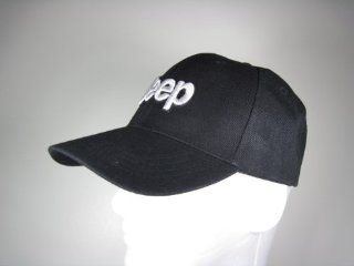 Jeep Baseball Hat Cap "Black" Adj. Velcro Back New 