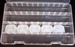 Clear Plastic Storage Organizer Case for Rainbow Loom and Rubber Bands  Adjustable Compartments, No.CAD 124 Toys & Games