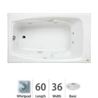 Jacuzzi CET6036WLR2CHB Black Cetra 60" x 36" Cetra Drop In Comfort Whirlpool Bathtub with 8 Jets, Basic Controls, Chromatherapy, Heater, Left Drain and Right Pump CET6036 WLR 2CH   Recessed Bathtubs  