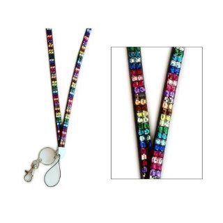 Multi Color Rainbow Crystal Rhinstone Lanyard Sparkles Gift for Registered Nurse, Teachers, Graduate, Anyone Who Wears Id or Casual Wear  Badge Holders 
