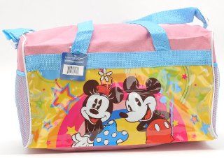 Birthday Gift Special   Disney Mickey Mouse and Minnie Mouse Summer Travel Kids Travel Duffle Bag , Size Approximately 18" X 9.5" and Mickey Mouse 200 Stickers Set Toys & Games