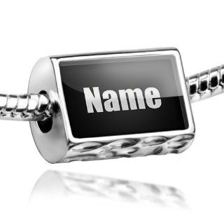 Neonblond Beads Personalized with your own Name/text Custom   Fits Pandora Charm Bracelet Jewelry