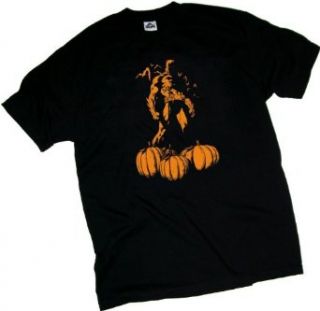 Batman    Halloween   A Bat Among Pumpkins Adult T Shirt, XXX Large Clothing