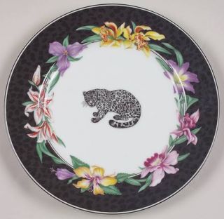 Fitz & Floyd Fleurs Safari (With Animals) Salad Plate, Fine China Dinnerware   A
