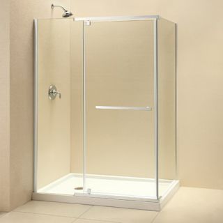 Dreamline SHEN113446004 Shower Enclosure, 34 5/16 by 46 5/16 Quatra Frameless Pivot, Clear 3/8 Glass Brushed Nickel