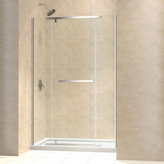 Dreamline SHDR214672204 Frameless Shower Door, 46 to 46 3/4 VitreoX Pivot, Clear 3/8 Glass Brushed Nickel
