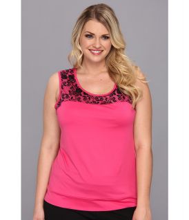 Ryka Plus Size Lace Tank Womens Sleeveless (Pink)