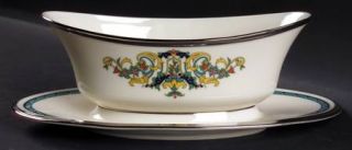 Lenox China Fair Lady Gravy Boat with Attached Underplate, Fine China Dinnerware