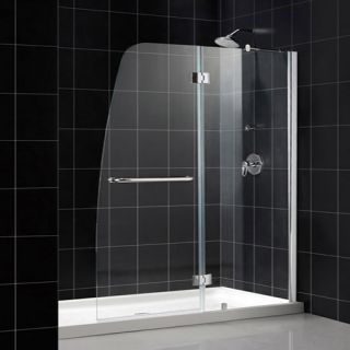 Dreamline DL6500R01CL Frameless Shower Door, 30 by 60 Aqua Hinged amp; SlimLine Single Threshold Base Right Hand Drain