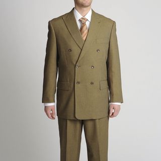 Caravelli Fusion Mens Double Breasted Toast Mini check Suit