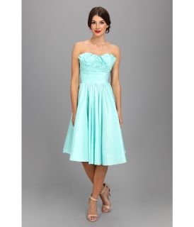 Unique Vintage Going Steady Taffeta Strapless Party Dress Womens Dress (Blue)