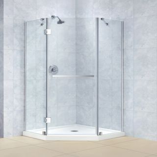 Dreamline SHEN203636001 Shower Enclosure, 36 3/8 by 36 3/8 PrismX Frameless Hinged, Clear 3/8 Glass Chrome