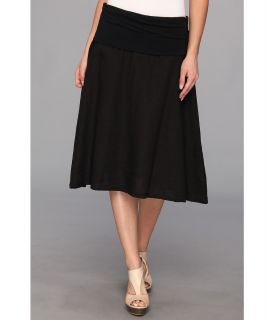 Allen Foldover Linen Skirt Womens Skirt (Black)